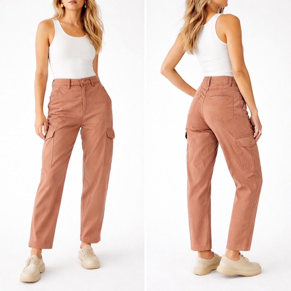 Wilfred Free Aritzia Cargo Pants 4 Adobe Clay Utility Workwear Adjustable Hem